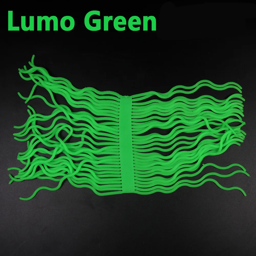 60pcs Bag Fly Fishing Tying Materials Squirmy Wormy Artificial Kit Worm Flies Plastic Worms Soft Fishing Lures