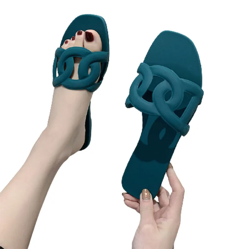 2021 Summer Fashion Women Jelly Sandals Candy Color Slippers Holiday Beach Flip Flops Casual Flat Shoes