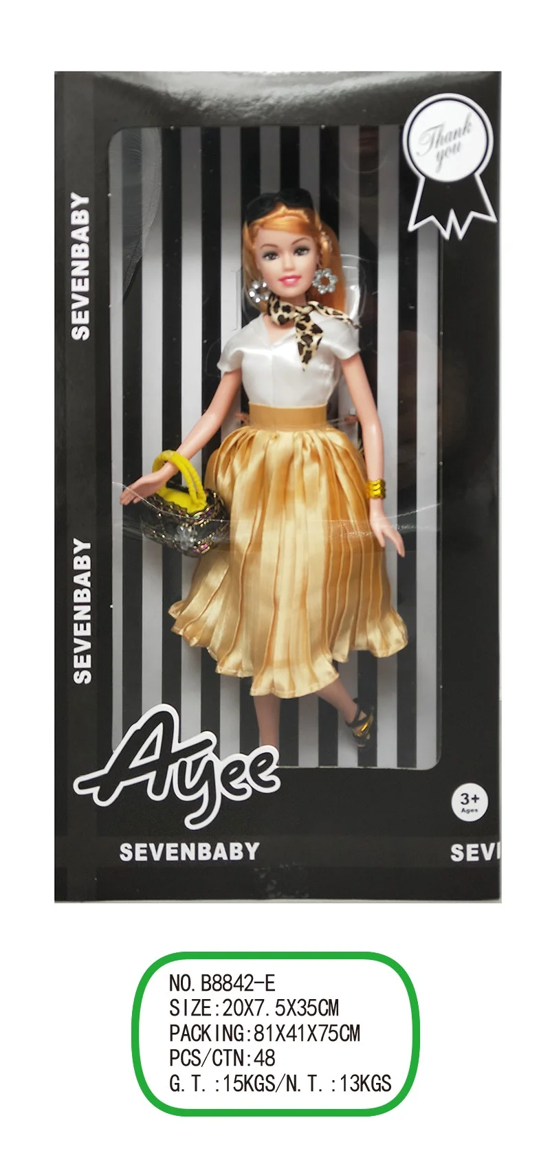 Fashionable 12.5 Inch Beauty Girl Doll Toy With 3d Real Eye Empty Body Doll Set For Girls Gift Toy Doll