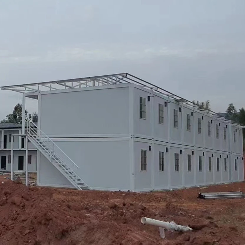 Популярный двухэтажный недорогой деревянный дом портативные дома 2 спальни двухэтажные стеклянные стены сборный контейнерный Польша