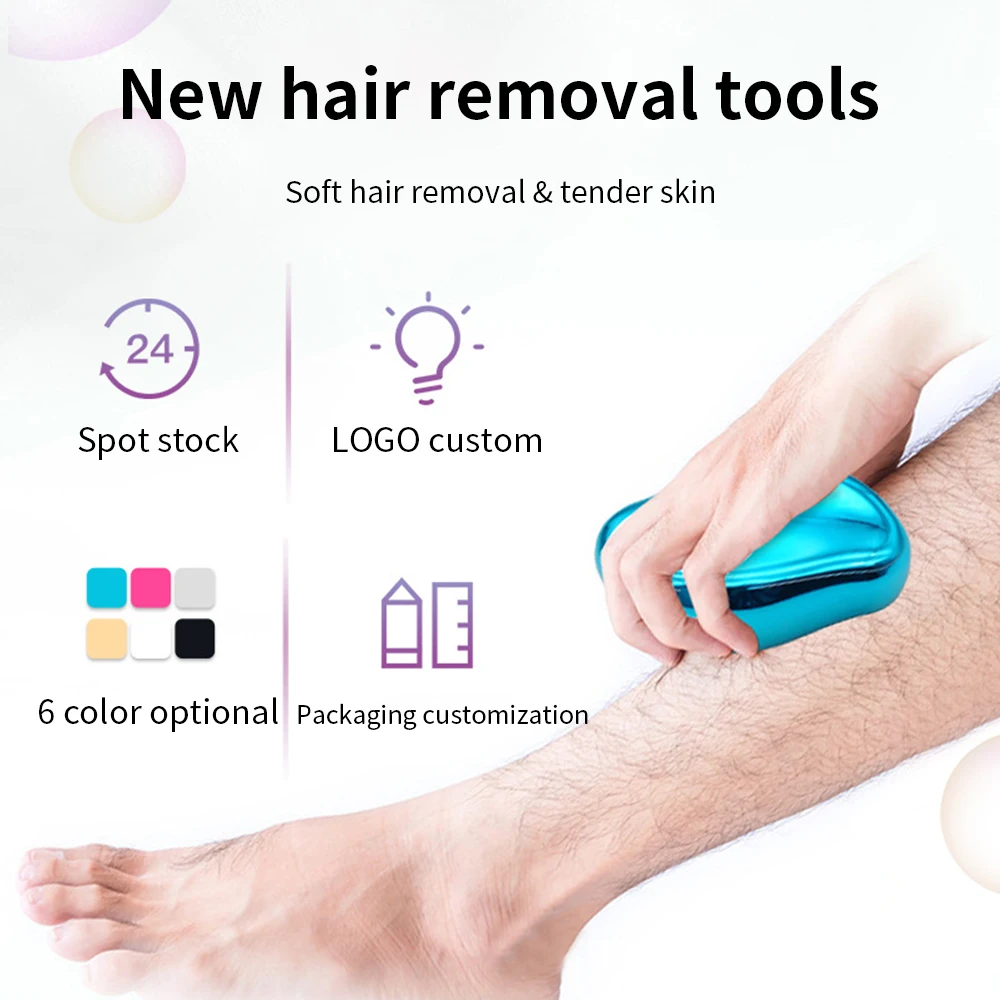 Beauty Waterproof Pads Eraser Crystal Hair Eraser Epilator Glass Hair Remover Tools Crystal Hair Remover for Lady