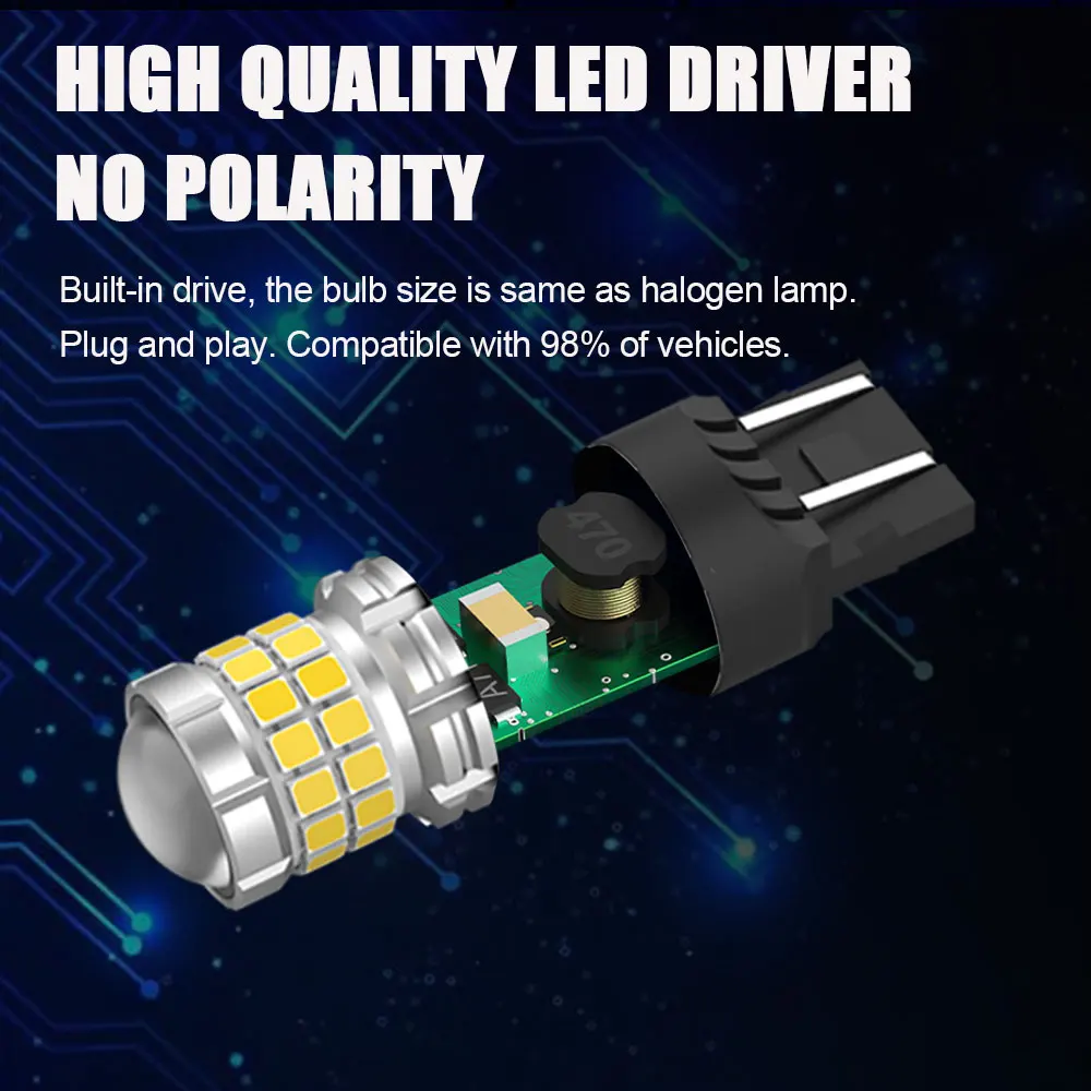 LANSEKO High Lumens G13 LED Bulbs 1156 1157 7440 7443 3156 3157 With Plug and Play Copper PCB 2835 Chips For Brake Reverse Light