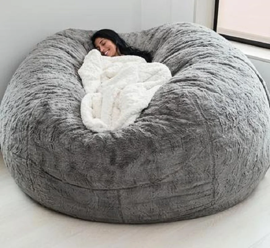 (Cover Only )Lounger Furniture micro soft foam stuffed 180*80cm suede fabric Big  Bean Bag Chair  living room sofa custom color