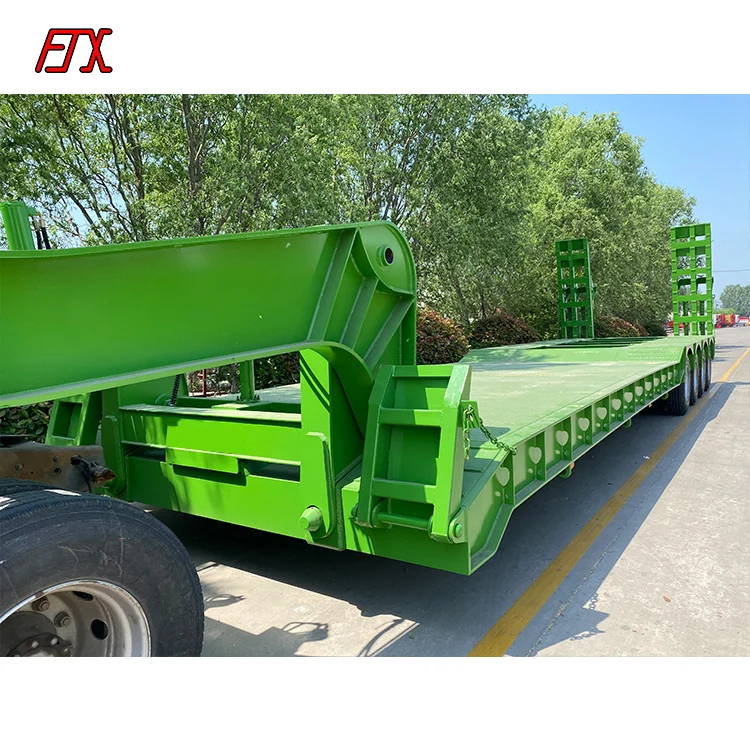 Горячая Распродажа 3 оси 4 60 80 100 тонн heavy duty «гусиная шея» низкий погрузочный низкорамный механической обработывающий lowboy грузовик
