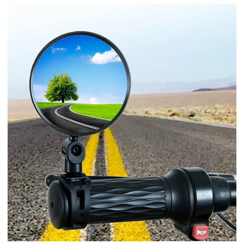 Wholesale high quality Bicycle rearview mirror wide-angle convex mirror bicycle reflector with silicone handle