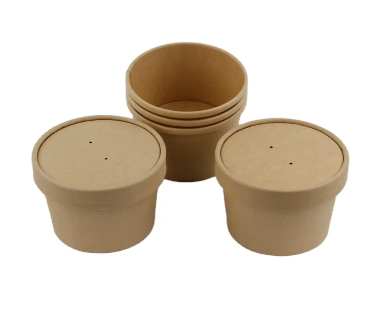 8oz kraft paper soup cup take-away packing cup food container for restaurant cafe shop takeaway packaging use