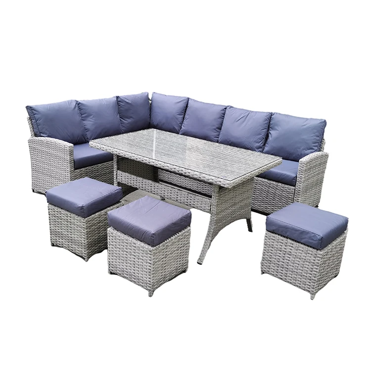Factory price Natural synthetic nine seat sofa garden sets outdoor rattan