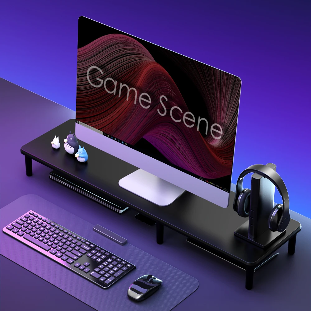 NEW Hot Sale Extended wood Display monitor stand TV  Computer gaming Shelf Monitor Stand Risers