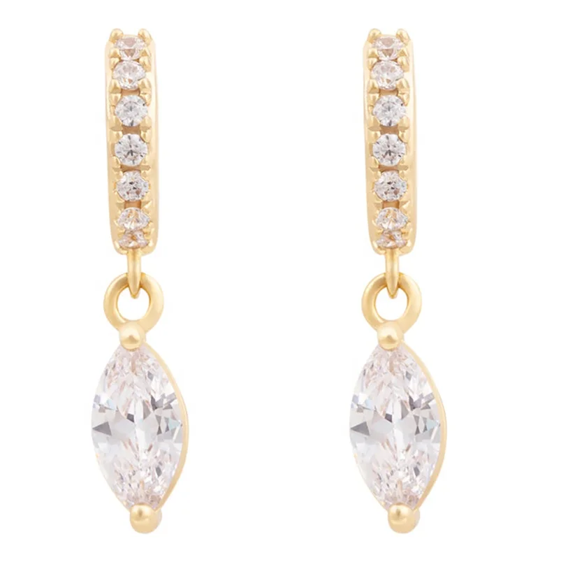 Gemnel cheap jewelry online marquise huggie hoop earrings with charm