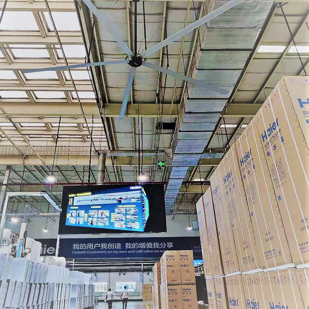 Большой вентилятор большой потолок HVLS для тренажерного зала с двигателем IE4 PMSM 7 3 м 6 1 5 4 8 по хорошей цене