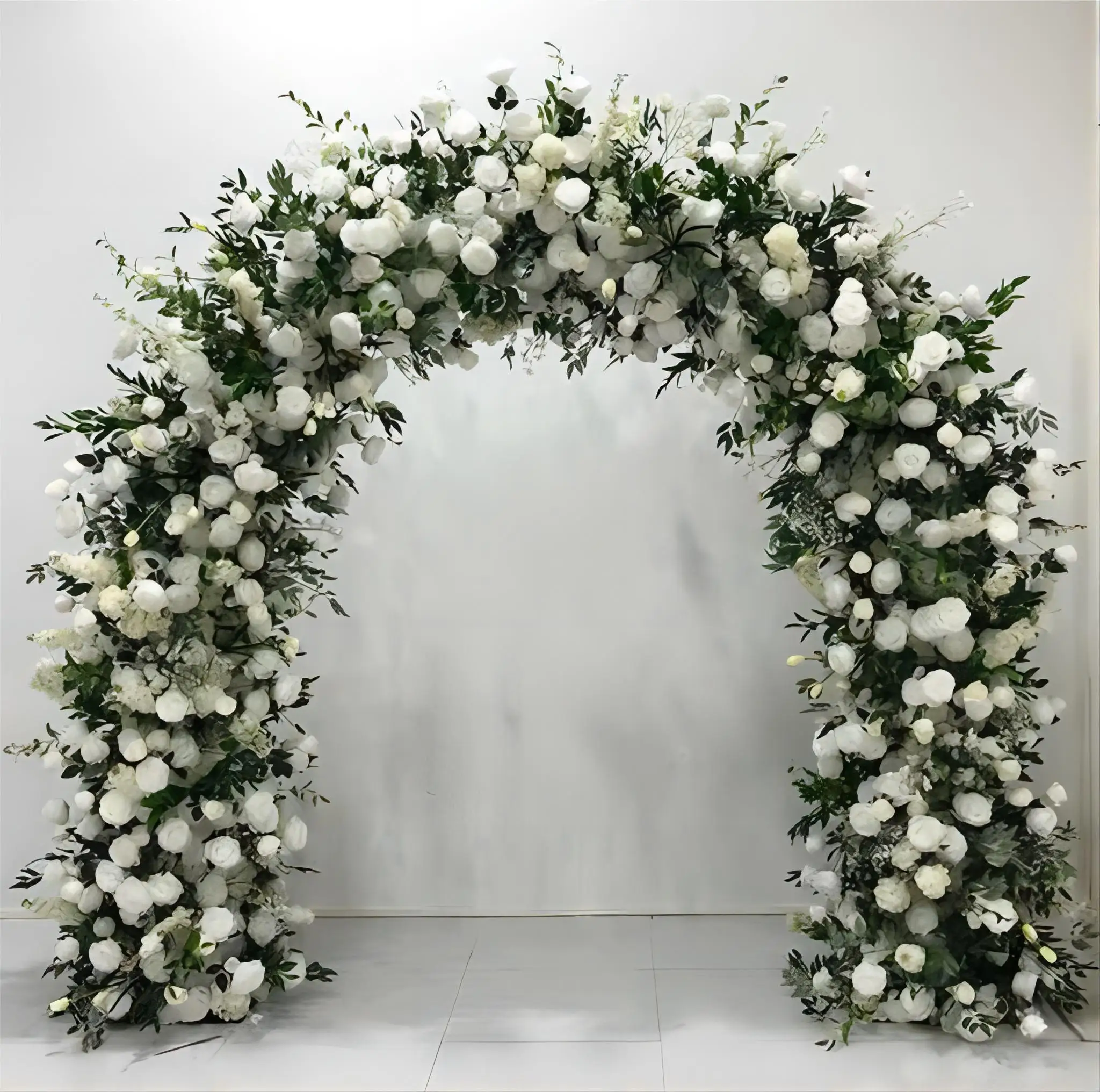 Wedding Arch Flower Artificial Wedding Flowers White hydrangea Hanging Arch Silk Flower Wall For Metal Arch Square Frame Stand