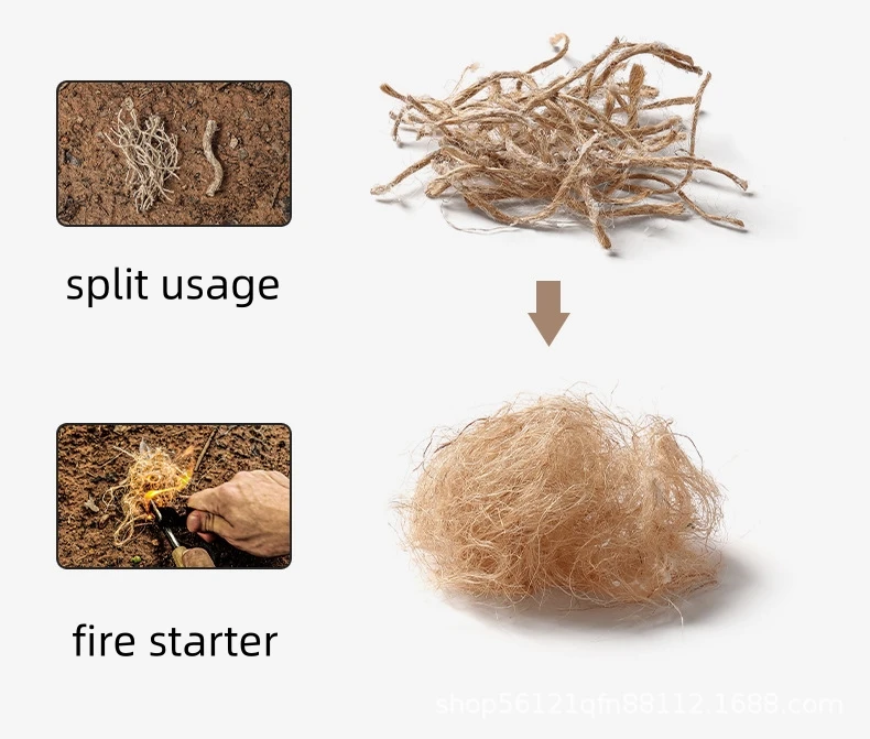 Kindling Twine Fireplace Lighters Fire Starter Rope, Survival Fire Starter Flint, Fire Starter Thick Rope