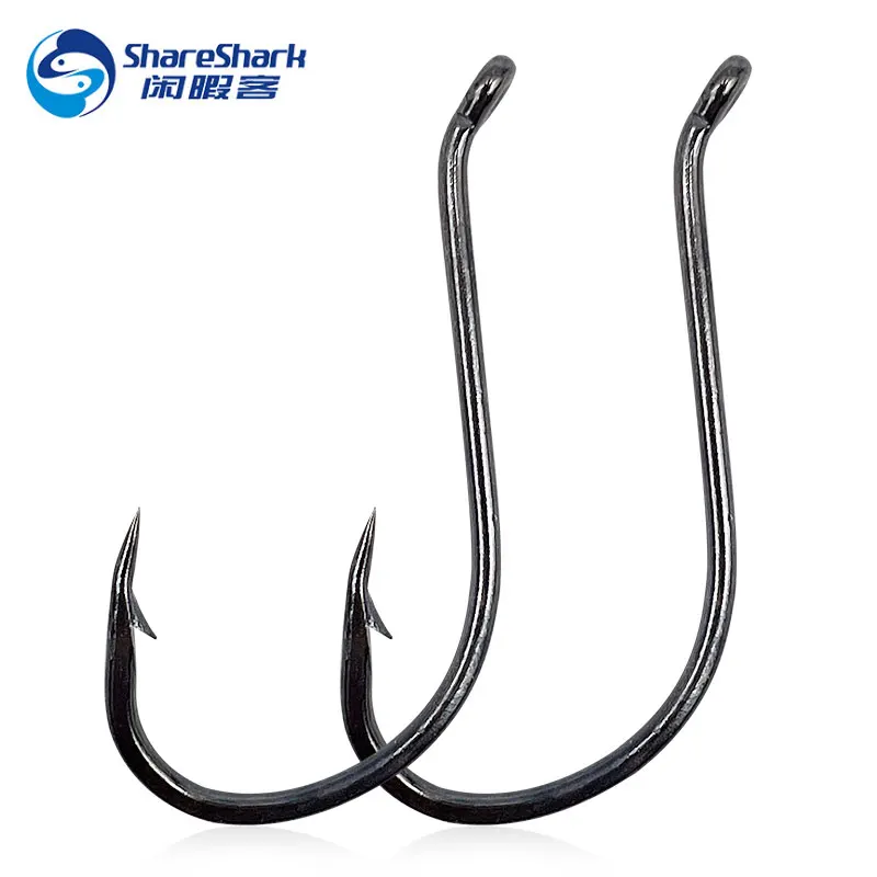 8299 High Carbon Steel Octopus Fishing Hook Black Offset Octopus Beak Bait Octopus Circle Fishing Hooks For Saltwater Freshwater