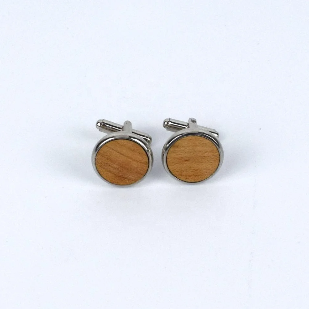 RZC-142 Fashion Wood Buttons Men Shirt Cuff Links Wooden Cufflinks