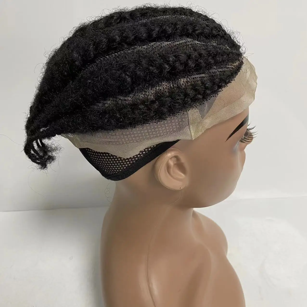 8x10inch In Stock Root Afro Corn Braids Full Lace Toupee for Blackman