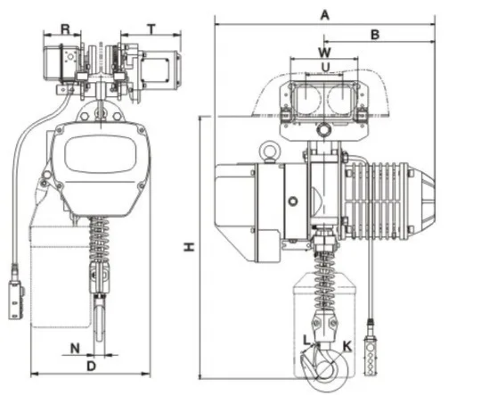 Wholesales DLHK construction equipment Electric mini winch 440V 3T Chain Hoist Crane For Sale
