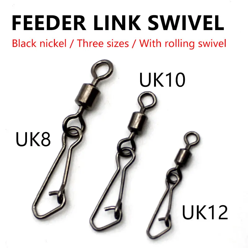 Carp  fishing  Feeder link swivel  With Hook Snap Connector Oval Feeder Line Stop Bead For Carp Tackle