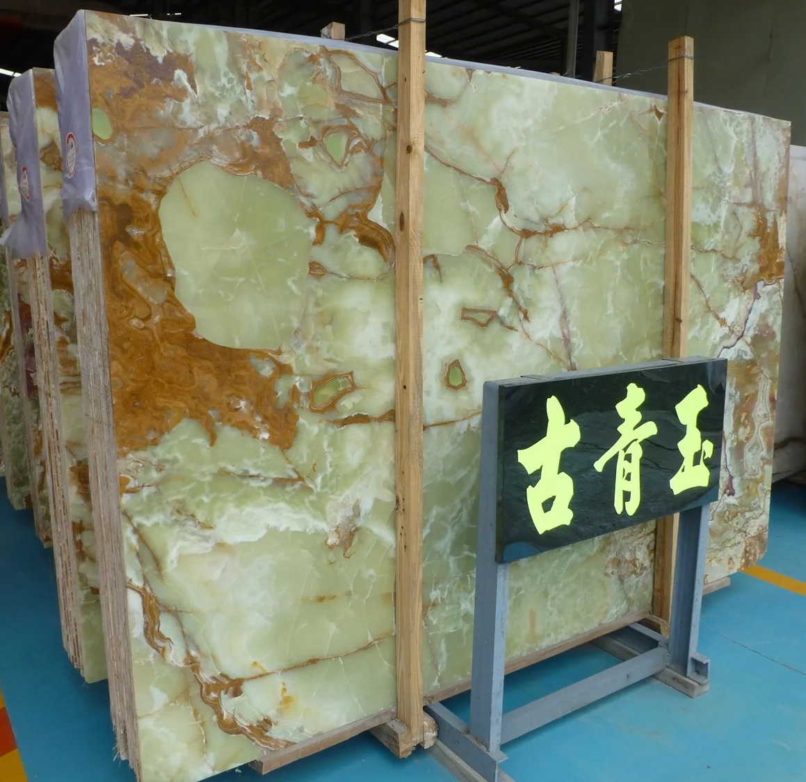 Translucent Onyx Slabs Natural Stone Backlit Wall Panel Sky Blue Onyx Marble Slabs