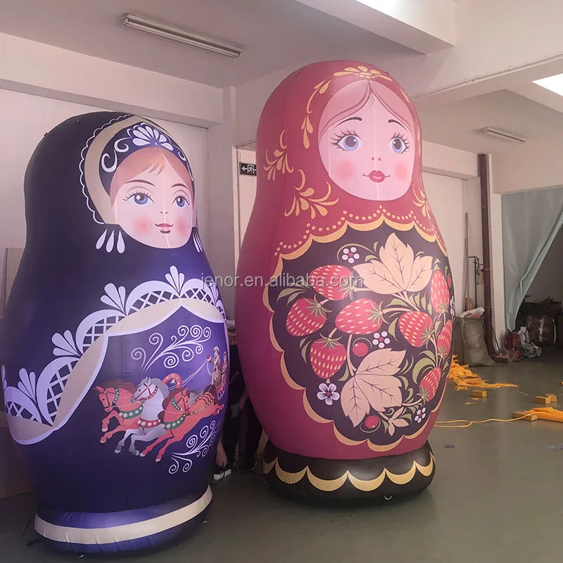 Красивая подсвеченная надувная Матрешка русская игрушка-гнездо для украшения мероприятий