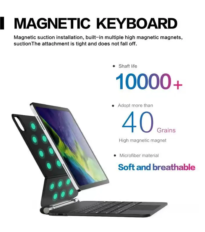 T89 Magic bluetoothbluetooh Keyboard Smart Case with Touchpad for iPad Pro 11 2021/2020/2018(3rd/2nd/1st Generation)