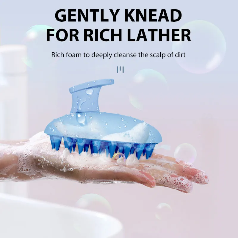 Custom Logo Wholesale Kids Hair Scalp Massager Shampoo Grooming Silicone Multifunction Shampoo Brush