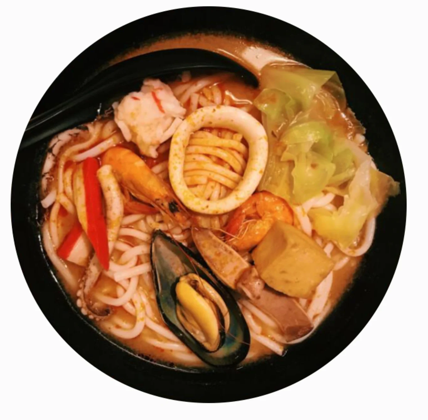 Микроволновые морепродукты Tom Ням Goong рисовая лапша