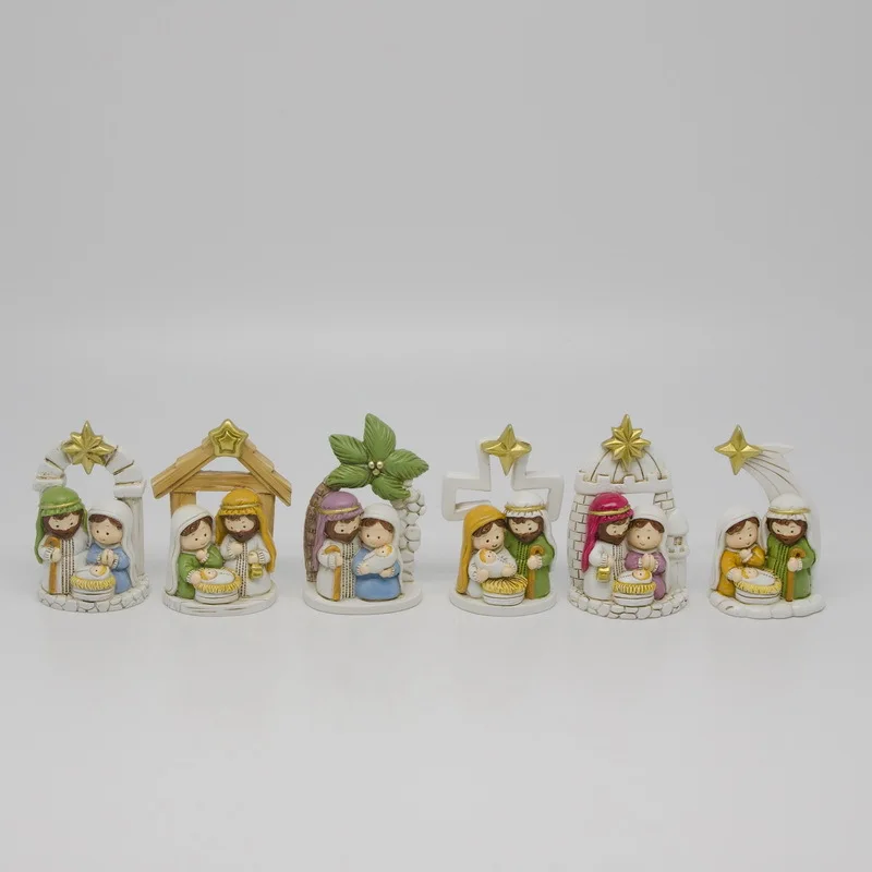 Creative Religious Souvenirs Home Decoration Horse Trough Set Ornaments Religious Birth Decoration Resin Crafts
