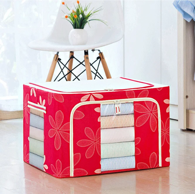 Wholesale Collapsible Foldable Fabric Oxford Cloth Steel Frame Storage Box With Transparent Window