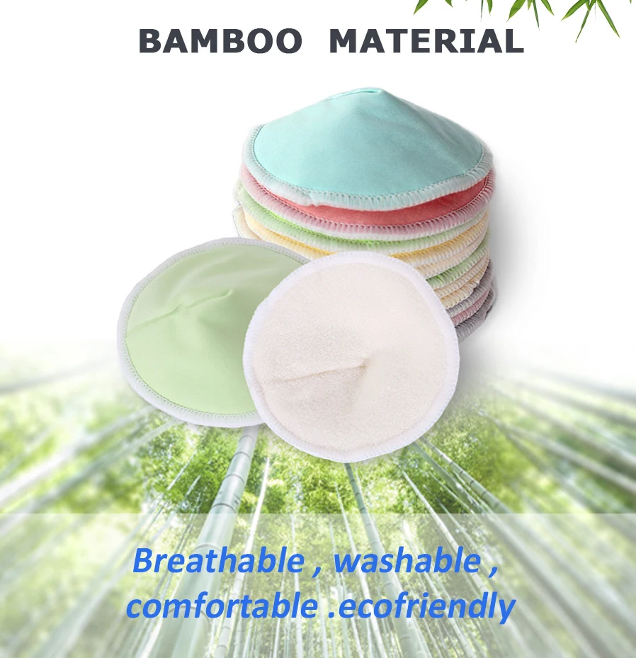 CPSIA contoured 3D reusable nursing pads bamboo absorbent washable organic breastfeeding pads for women