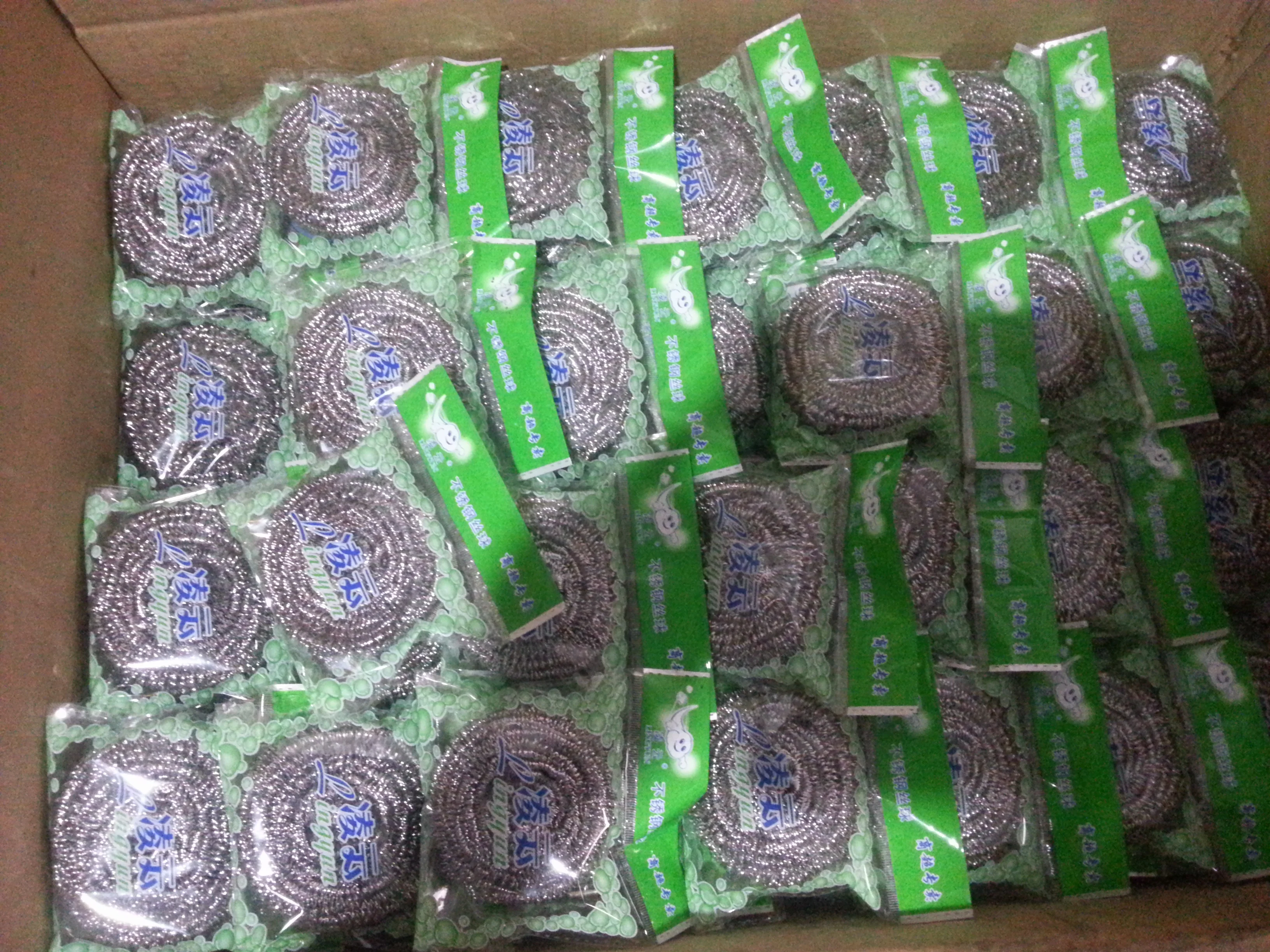 Factory Supply OEM Kitchen cleaning pan washing stainless steel wire mesh scourer