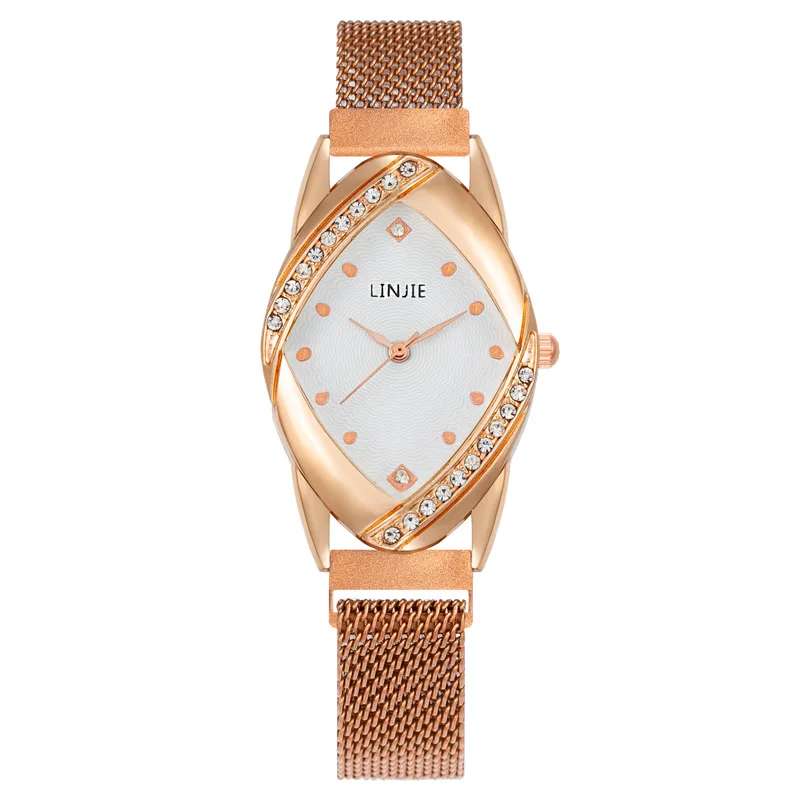 Luxury Diamond Women Fashion Watches Retro Simple Ladies Quartz Wristwatches Simple Crystal Magnetic Mesh Female Watch Clock
