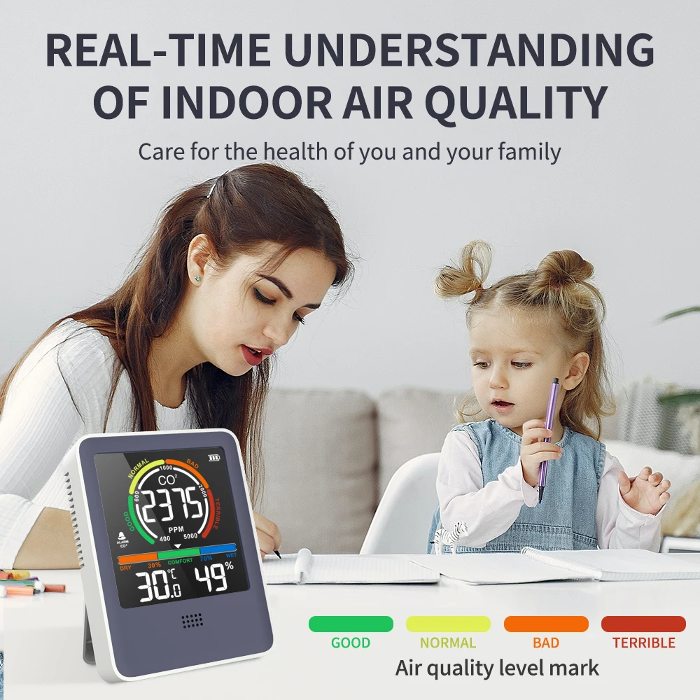 
Japan Desktop carbon dioxide Greenhouse co2 monitor tester analyzer gas ppm new carbon dioxide quality air detector meter 