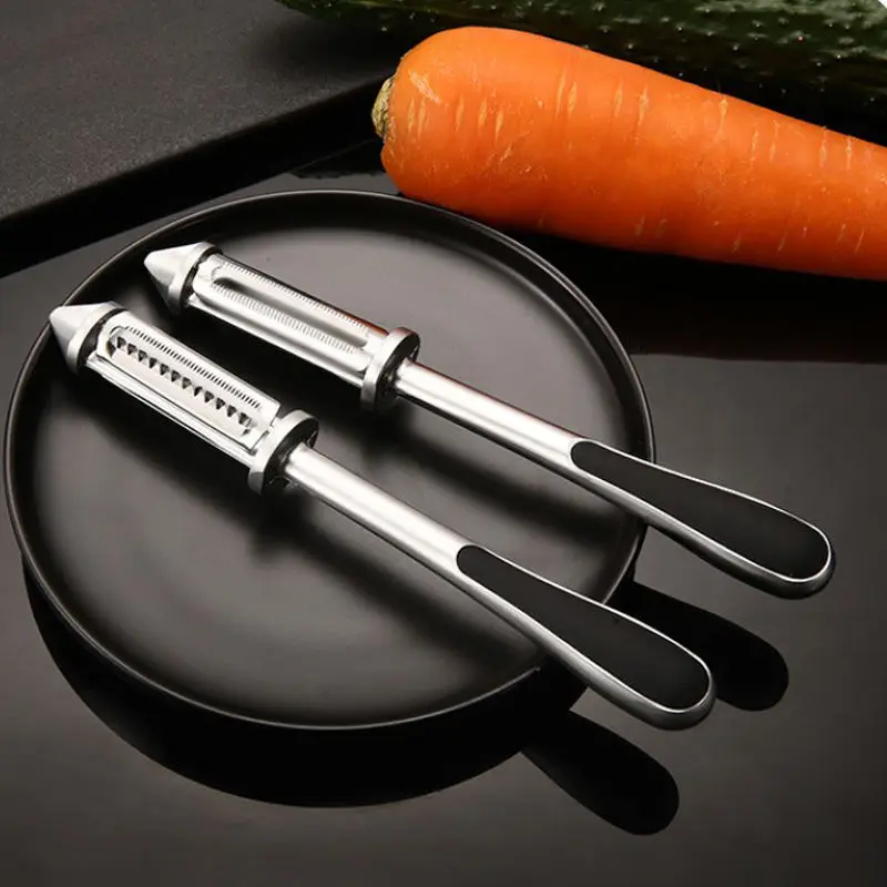 Zinc Alloy Vegetable Scraper Tomato Potato Peelers With Potato Eye Remover Non Slip Serrated Peeler
