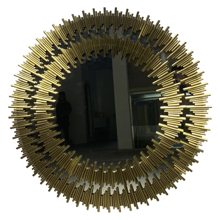 Sun Shaped Unique Designed Decorative Mirror Creative Lavish Wall Mirror Make Up Rooms Mirror Frame Wall Mount