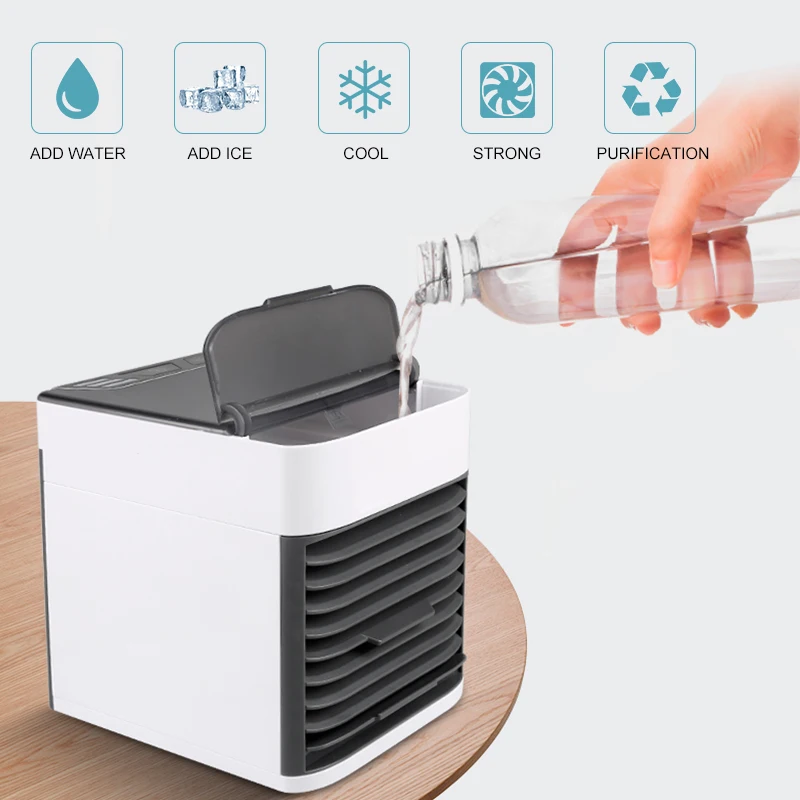 2021 портативный мини Кондиционер USB Настольный воздушный охладитель со светодиодом