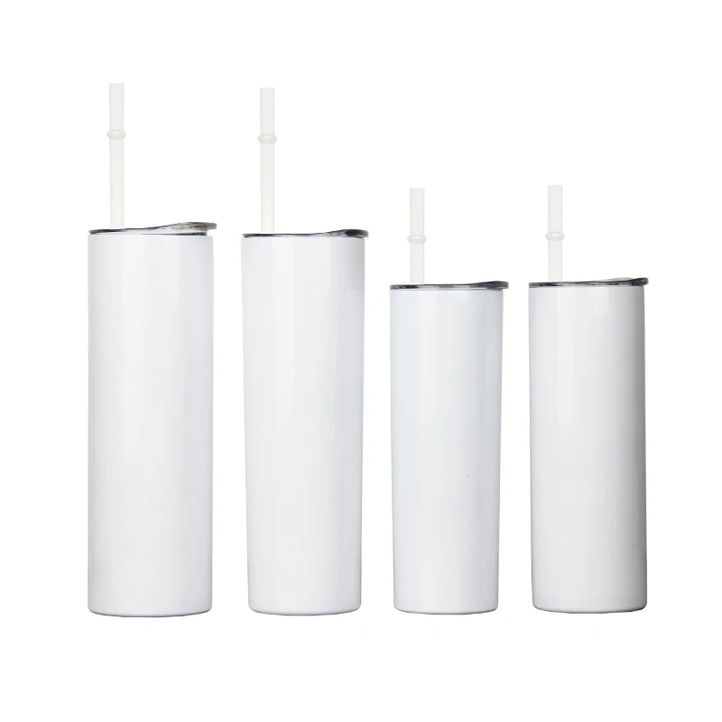 
Custom Logo Straight No Taper 20oz 30oz Sublimation BlankSkinny Double Wall 304 Stainless Steel Coffee Tumbler with Lids 