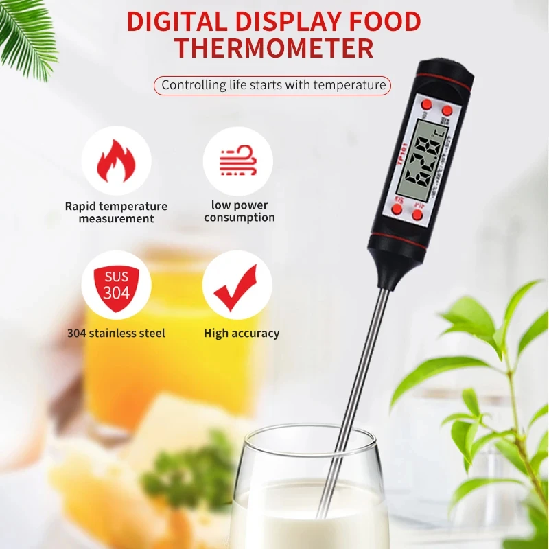 Portable Digital Kitchen Thermometer BBQ Meat Water Oil Cooking Electronic Probe Food Oven Thermometer WT-1 With Tube
