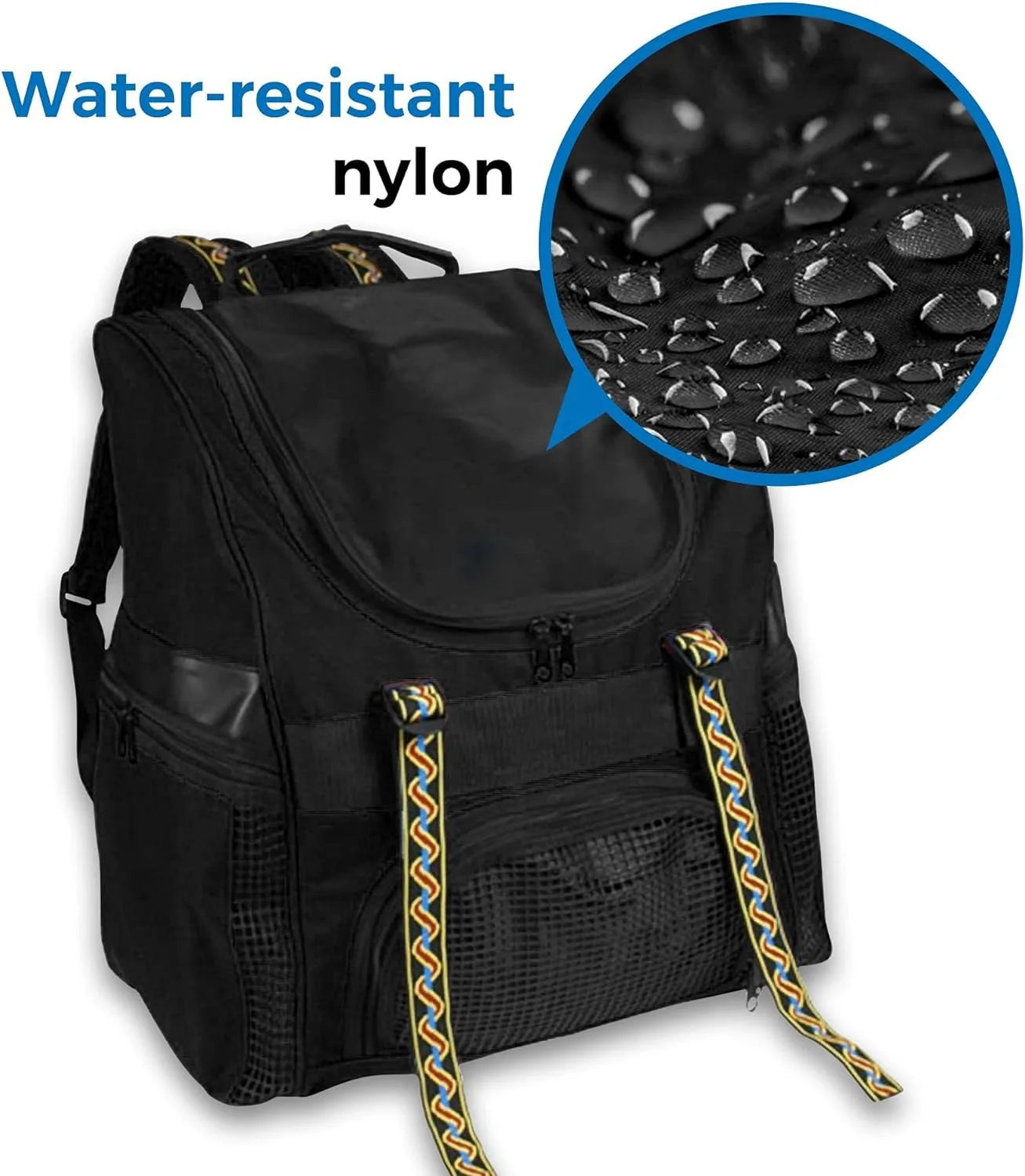 Mesh Beach Bag Backpack with Zipper Bottom Sport Gym Backpack for Swimming Beach Pool and Travel Patent Design Black Backpack