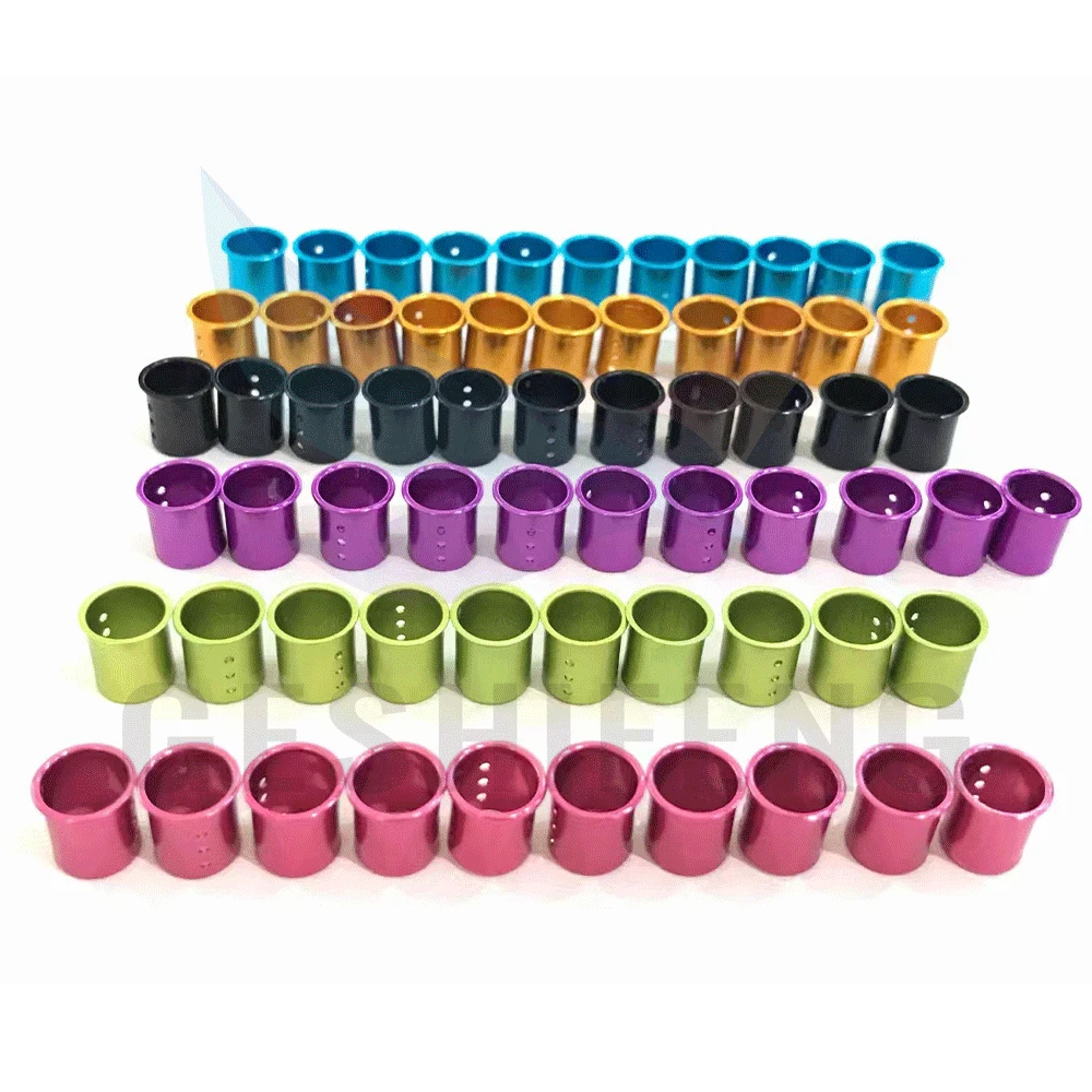 GSF-ATR 1214  Pigeon Foot Aluminum Rings Band 2024 Multi-color Bird Leg Ring With Hole For Sale
