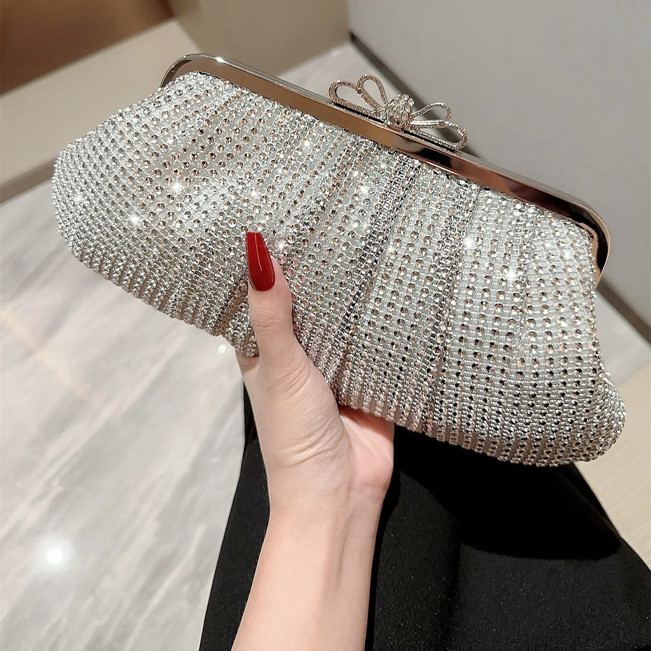 bling RB143 bling crystal rhinestone bag wedding evening bags diamond clutch bags for women luxury Dress Wedding Bride Handbag