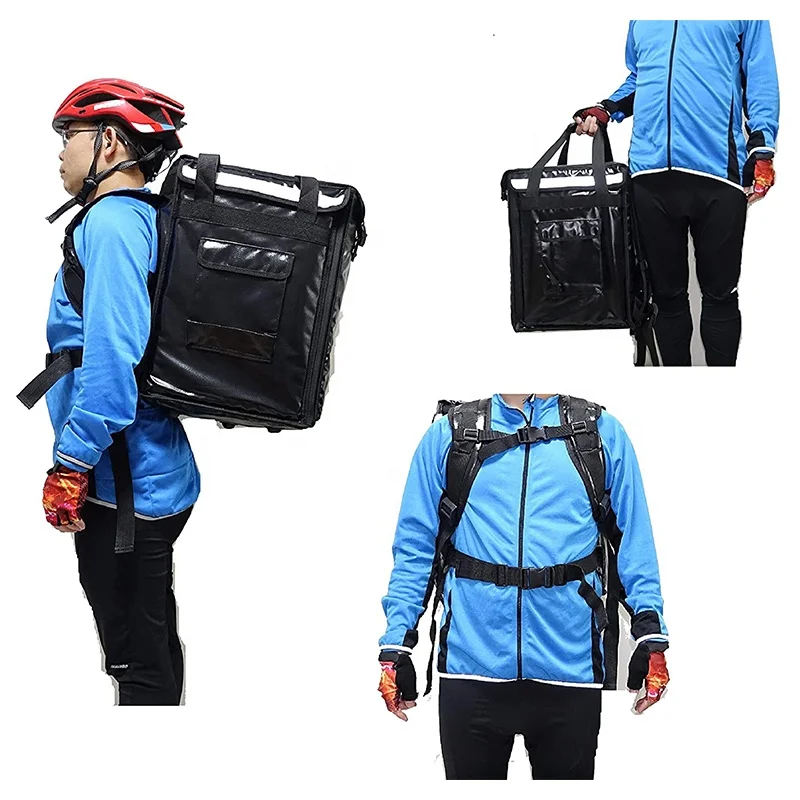 Motorcycle Food Delivery Backpack with Cup Holder Pizza Delivery Backpack Thermal Bag Food Delivery Bag For Scooter