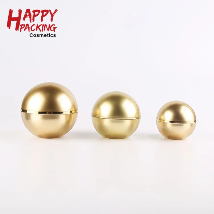 10g 15g 30g 50g Plastic Gold Ball Shape Cream Jar Cosmetic Whitening Cream Jar