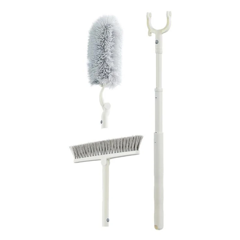 Household multi functional telescopic handle 3 in 1 duster dusting brush broom set