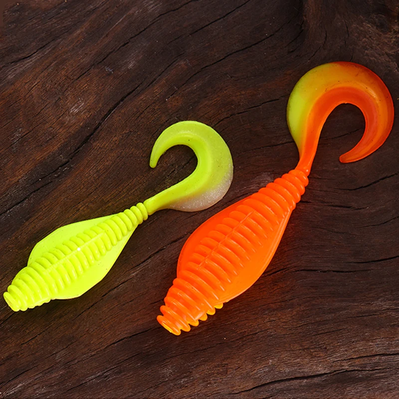 PVC Fishing Lures 6cm 8cm 10cm Soft Plastic Artificial Worm Bait Freshwater Saltwater Trout Lures Floating Design