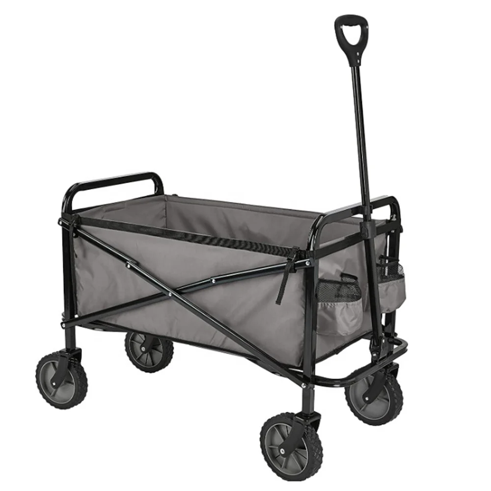 C13-CT1013 Aluminum 120kg (265lbs) Capacity Garden Foldable Hand Trolley Cart for Travelling and Camping