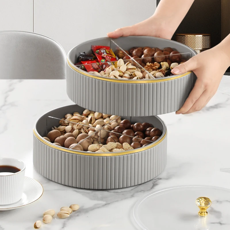 Leather Snackle Box Charcuterie Container Snackle Box Food Storage 4 Compartments Divided Serving Tray with Lid