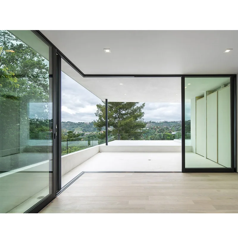 Large Heavy Duty Conceal Sliding Patio Doors Soft Close Aluminium Sliding Glass Doors Double Turn Entrance Sliding Pocket Door