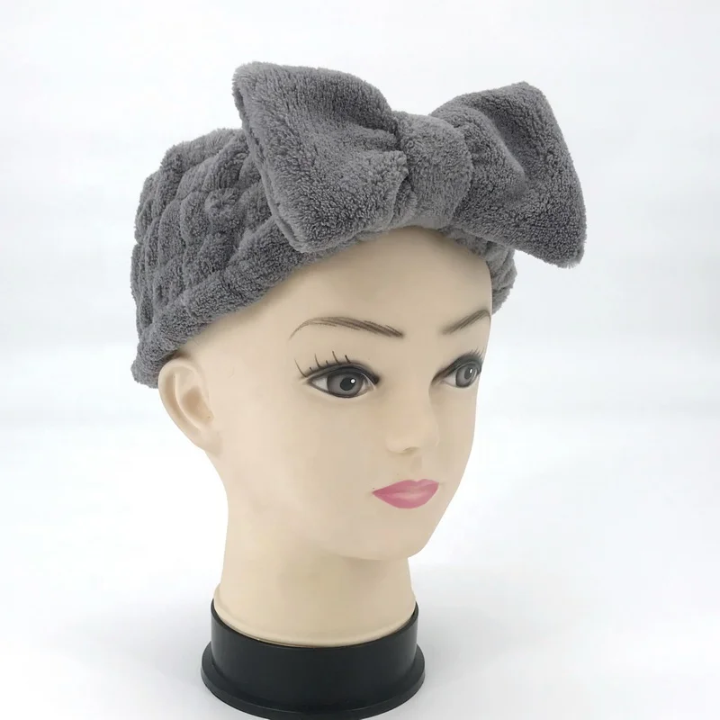 High quality elastic hair band colar fleece fabric elastic dots hair band for make up and face cleaning