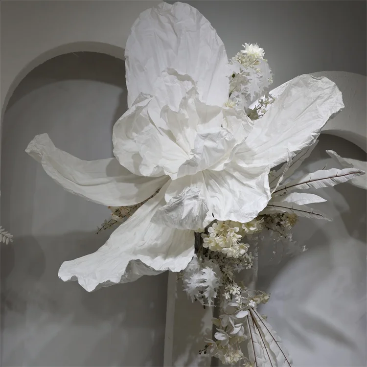 YC 2905 Window Dressing Large Silk Opening Paper Giant  Flower Artificial For Wedding Stage Decor Centerpiece Flower