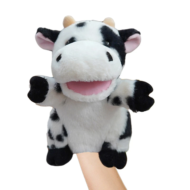 Wholesale New Style Kids Gifts Farm Animal Hand Puppets Horse Cow Plush Toy Educational Gift For Children